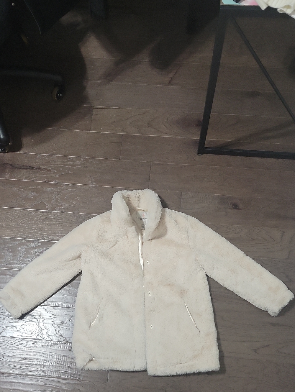 Cream Faux Fur Coat W/ Satin Lining